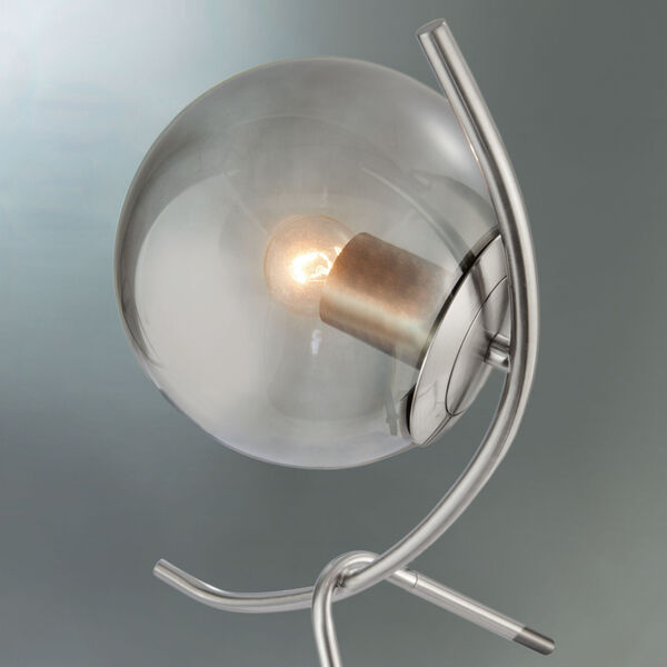Lancy Brushed Nickel Smoke Glass One-Light Table Lamp, image 2