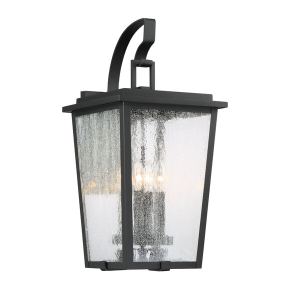 Cantebury Black With Gold 11-Inch Four-Light Outdoor Wall Mount, image 1