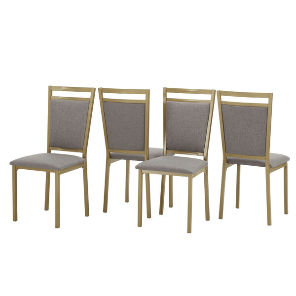 Stacy Gold and Gray 20-Inch Dining Chair, Set of Four, image 5
