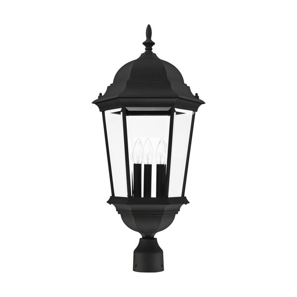 Hamilton Textured Black 13-Inch Three-Light Outdoor Post Lantern, image 2