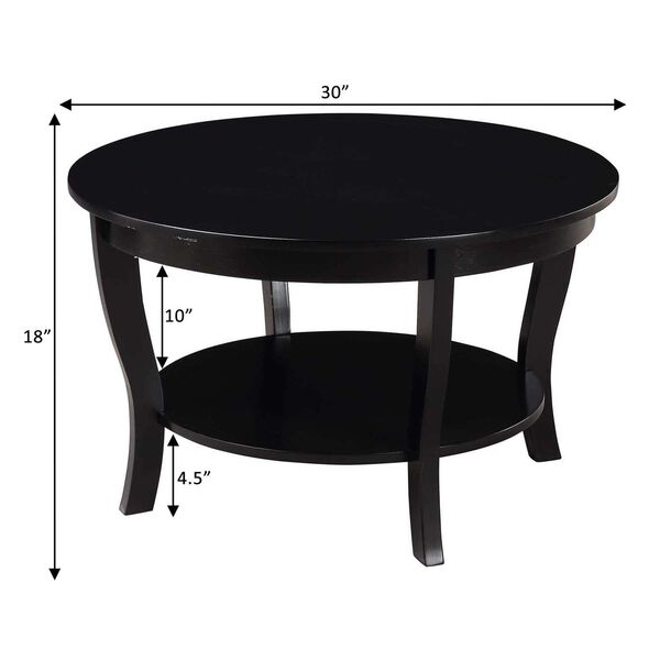 American Heritage Round Coffee Table in Black, image 3
