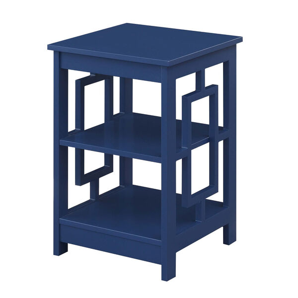 Town Square Cobalt Blue End Table with Shelves, image 3