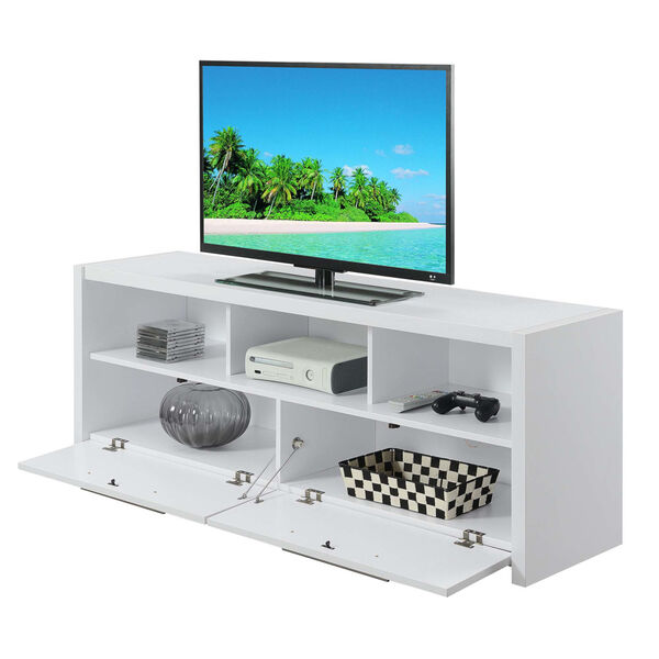 Newport White 60-Inch TV Stand, image 2
