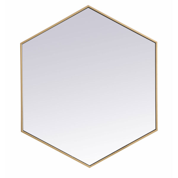 Eternity Brass 38-Inch Hexagon Mirror, image 1