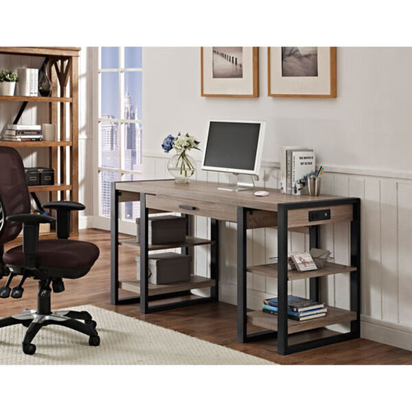 Urban Blend Grey 60-Inch Storage Desk, image 6