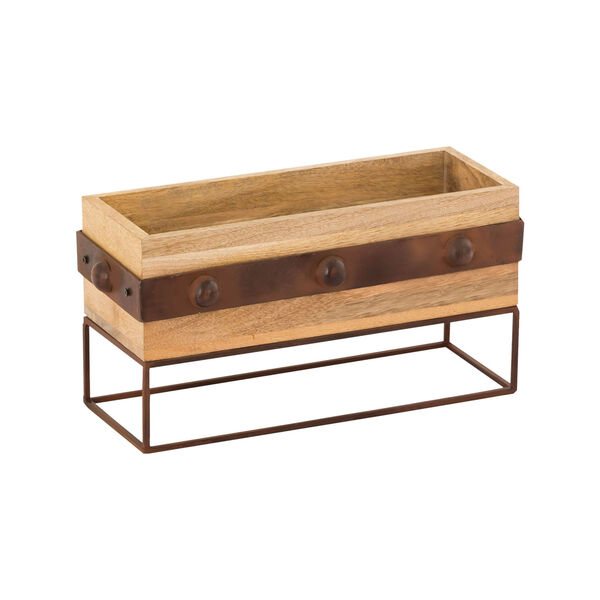 Telluride Natural Mango and Montana Rustic 8-Inch Planter, image 1