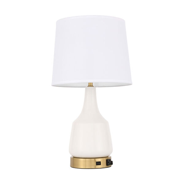 Reverie Brushed Brass and White 14-Inch One-Light Table Lamp, image 5
