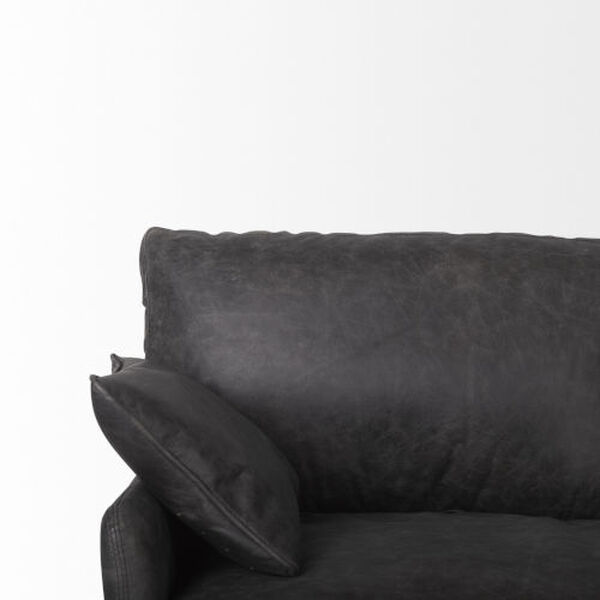 Cochrane Black Leather Three Seater Sofa, image 5