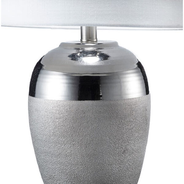 Silver White Two Tone Ceramic Table Lamp, image 4