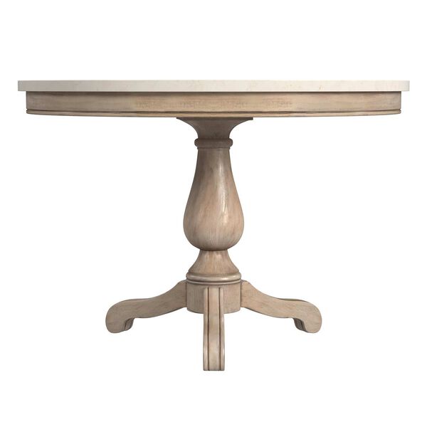 Danielle Sandalwood Beige 44-Inch Round Pedestal Marble Dining Table, image 5