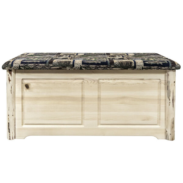 Montana Clear Lacquer Blanket Chest with Woodland Upholstery, image 2