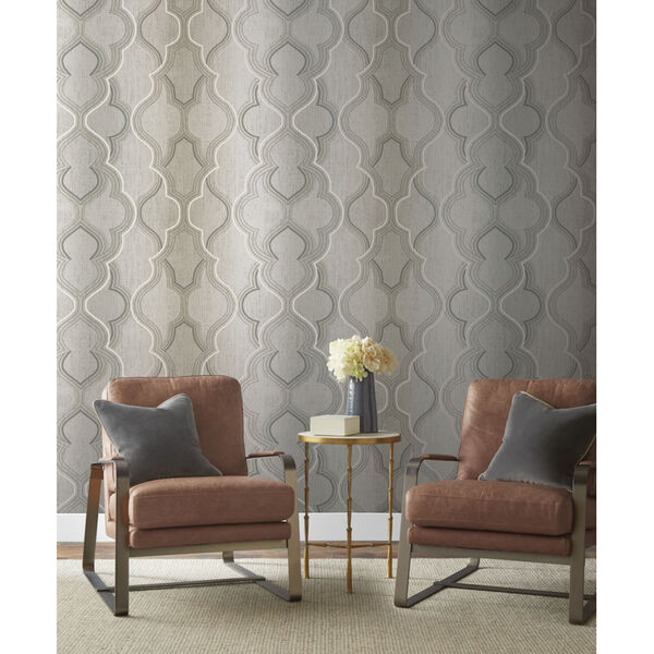 Damask Resource Library Beige 27 In. x 27 Ft. Modern Ombre Wallpaper, image 1