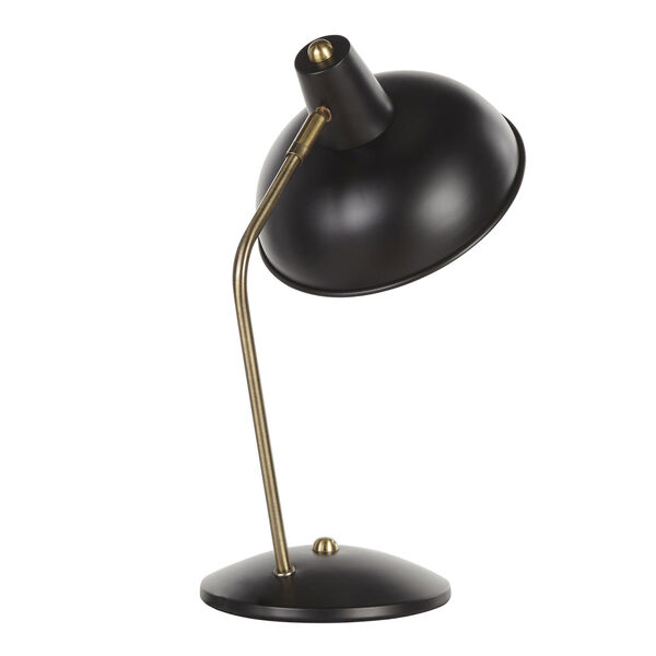 Darby Black and Gold One-Light Table Lamp with Dome Shade, image 5