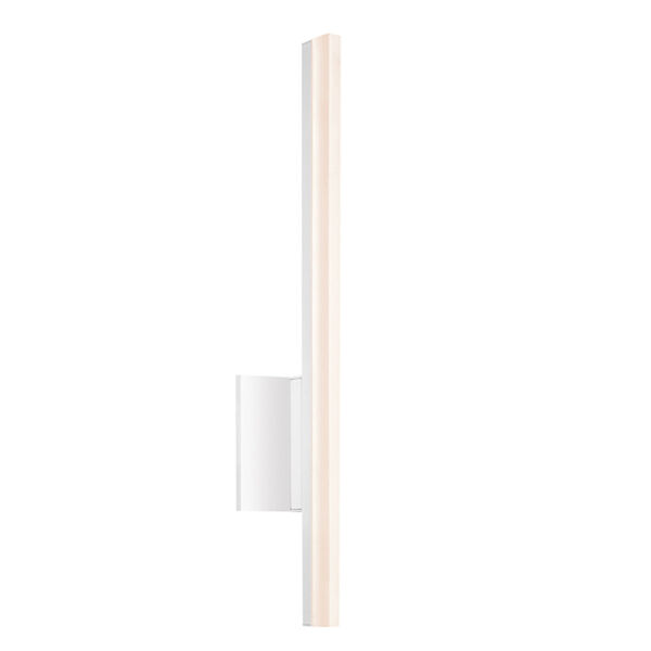 Stiletto Satin White LED 24-Inch Dimmable Wall Sconce/Bath Fixture with White Etched Shade, image 1