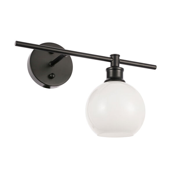 Collier Black One-Light Bath Vanity with Frosted White Glass, image 5