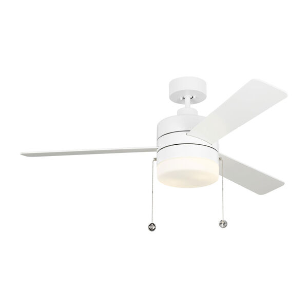 Syrus Matte White 52-Inch Two-Light Ceiling Fan, image 1