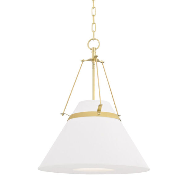 Clemens Aged Brass One-Light Pendant, image 1