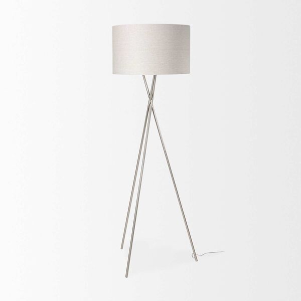 Ambrose Silver and Beige Floor Lamp, image 4