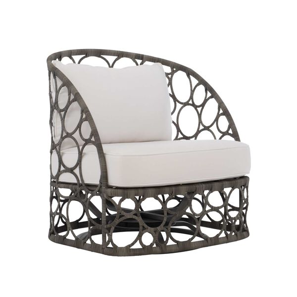 Bali Gray and White Outdoor Swivel Chair, image 3