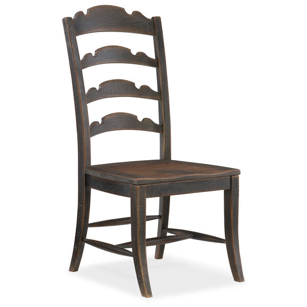 Hill Country Twin Sisters Black Ladderback Side Chair, image 1