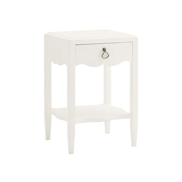 Ivory Key White Water Street Bedside Table, image 1