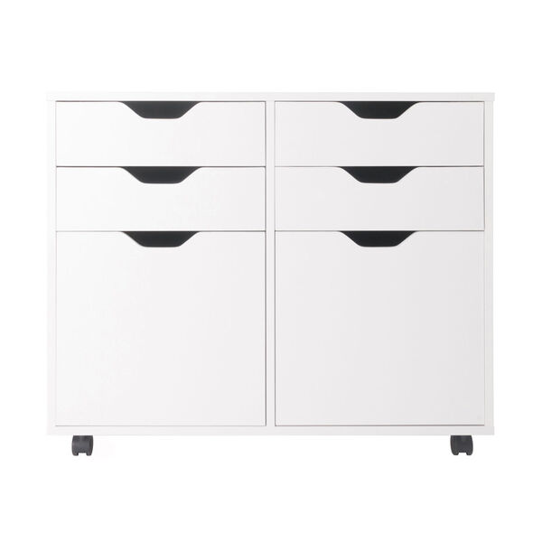 Halifax White Two-Section Mobile Storage Cabinet, image 3