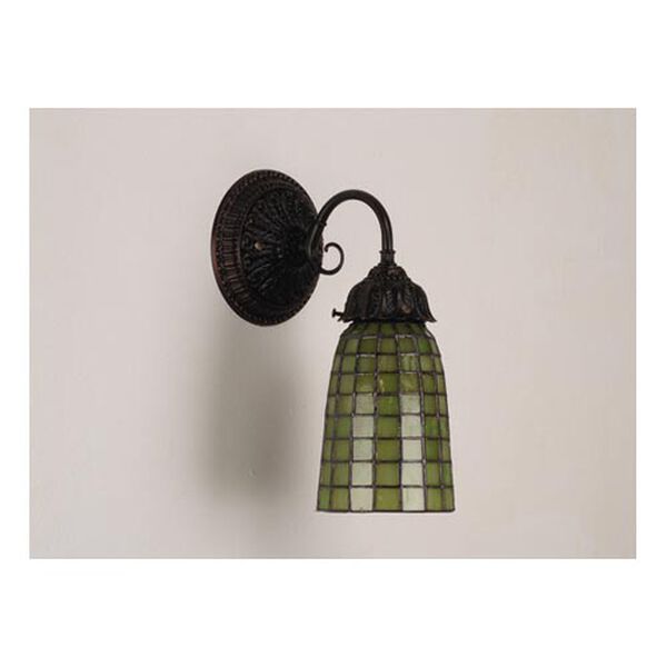 5-Inch Geometric Green One-Light Wall Sconce, image 1