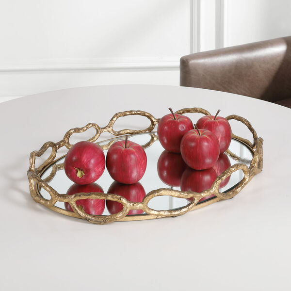 Cable Gold Leaf Chain Tray, image 2