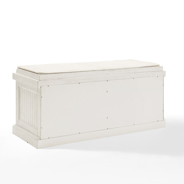 Seaside Entryway Bench in Distressed White Finish, image 2