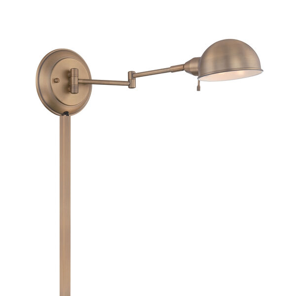Rizzo Antique Brass One-Light Swing-Arm Wall Lamp, image 2