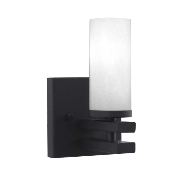 Belmont Matte Black One-Light Wall Sconce with Three-Inch White Marble Glass, image 1