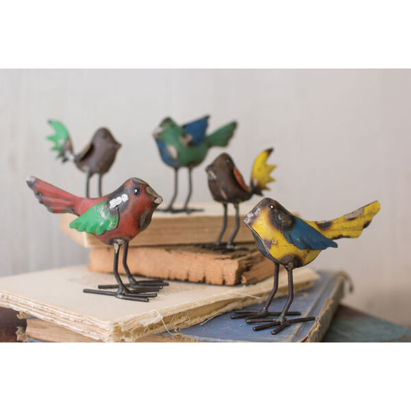 Recycled Metal Birds, Set of Five, image 1