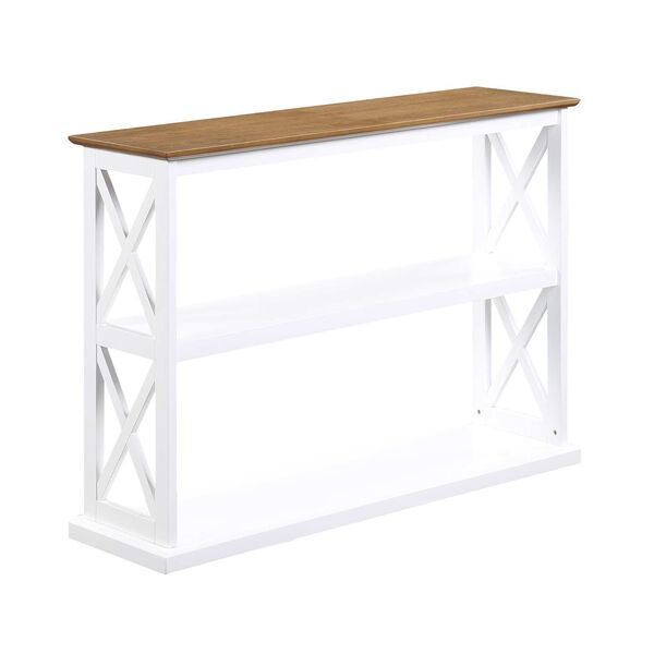 Coventry Driftwood White Console Table with Shelves, image 1