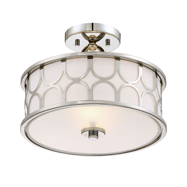Selby Polished Nickel Two-Light Drum Semi-Flush Mount, image 3