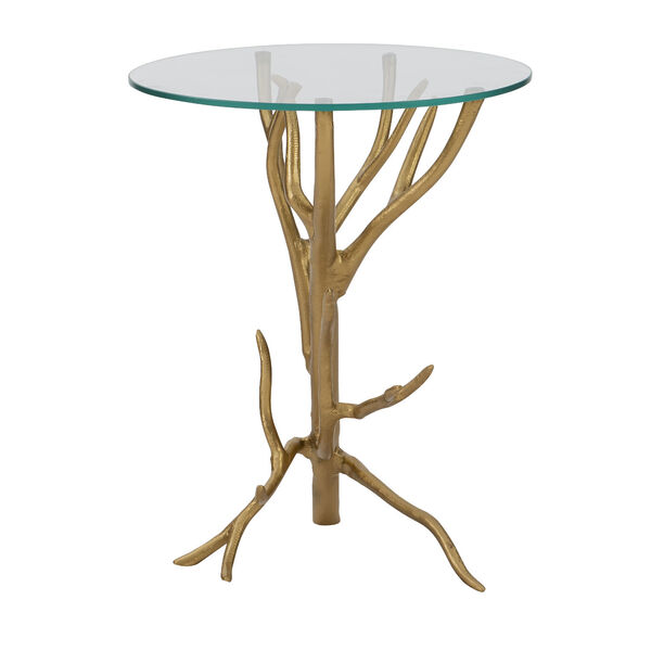 Burmil Gold Branch Side Table with Glass Top, image 4