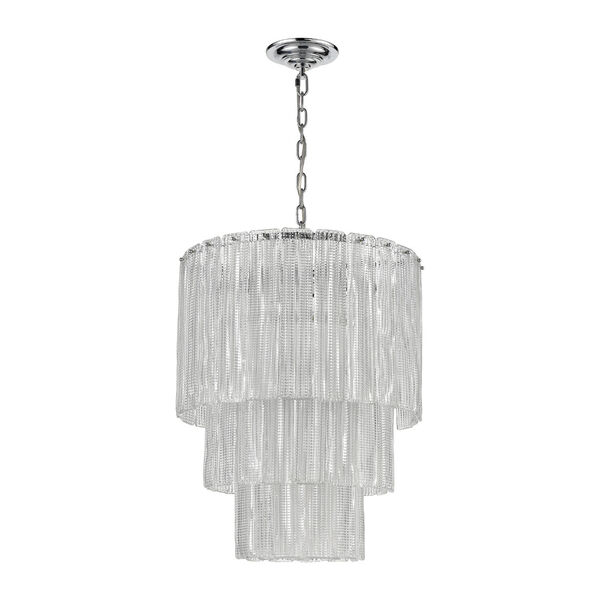 Diplomat Clear and Chrome 14-Light Chandelier, image 2