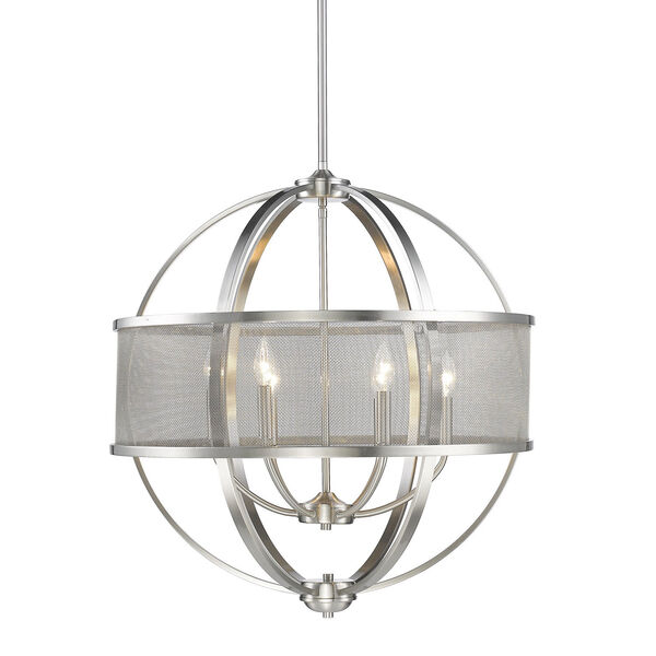 Colson Pewter Six-Light Chandelier, image 1