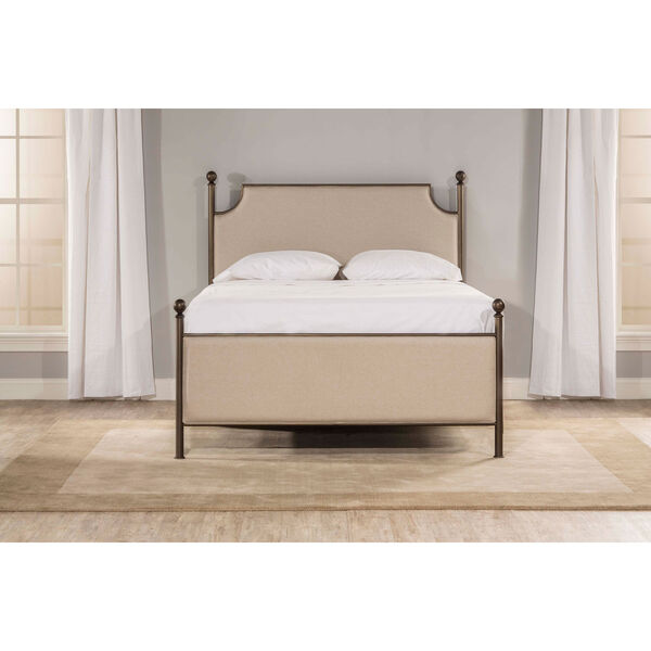 McArthur Upholstered Bed Set - Bronze Finish - Queen - Bed Frame Not Included, image 1