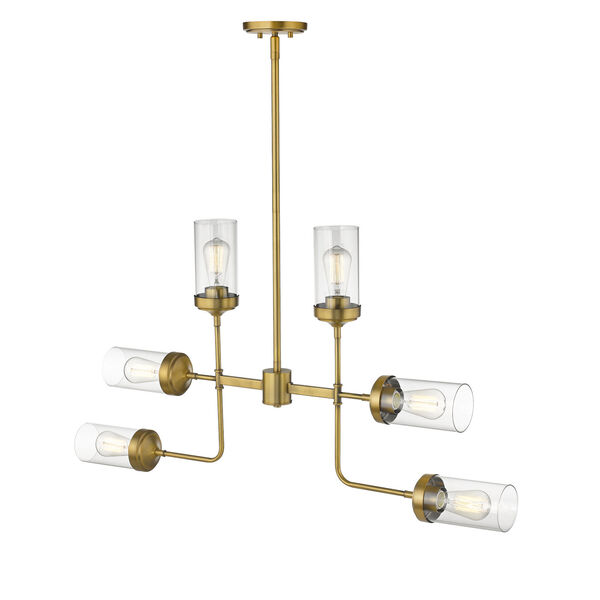 Calliope Foundry Brass Six-Light Chandelier, image 4