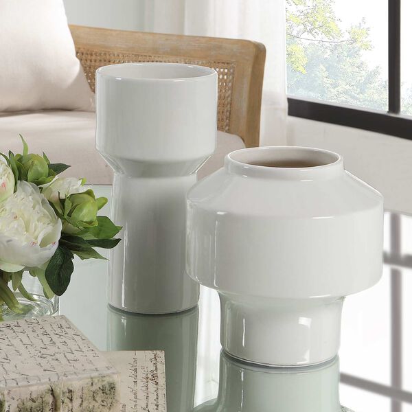 Illumina Abstract White Vase, Set of 2, image 1