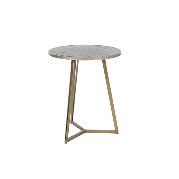 Caswell Dark Gray Cerused Oak And Light Bronze Gold End Table, image 2