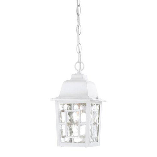 Grace White One-Light Outdoor Pendant with Water Glass, image 1