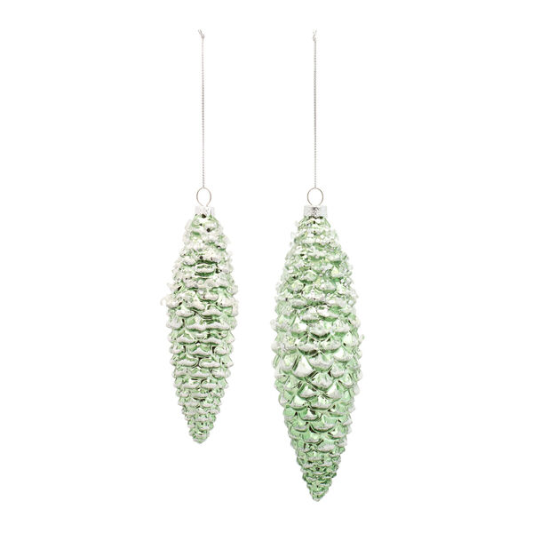 Green Pine Cone Novelty Ornament, Set of 12, image 1