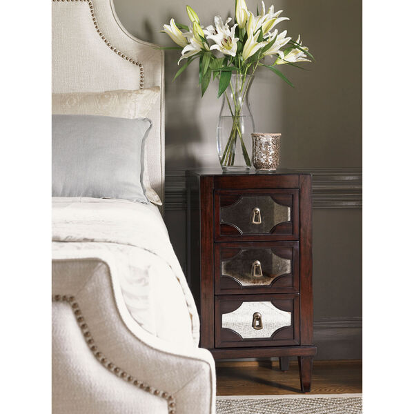 Kensington Place Brown Lucerne Mirrored Nightstand, image 2