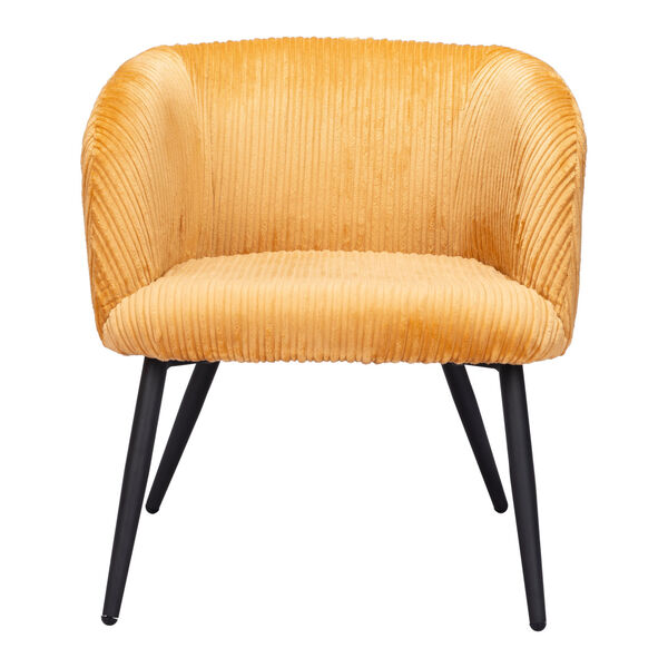 Papillion Yellow and Matte Black Accent Chair, image 3