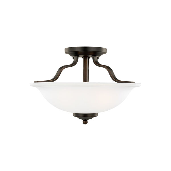 Emmons Bronze Two-Light Semi Flush Mount without Bulbs, image 1