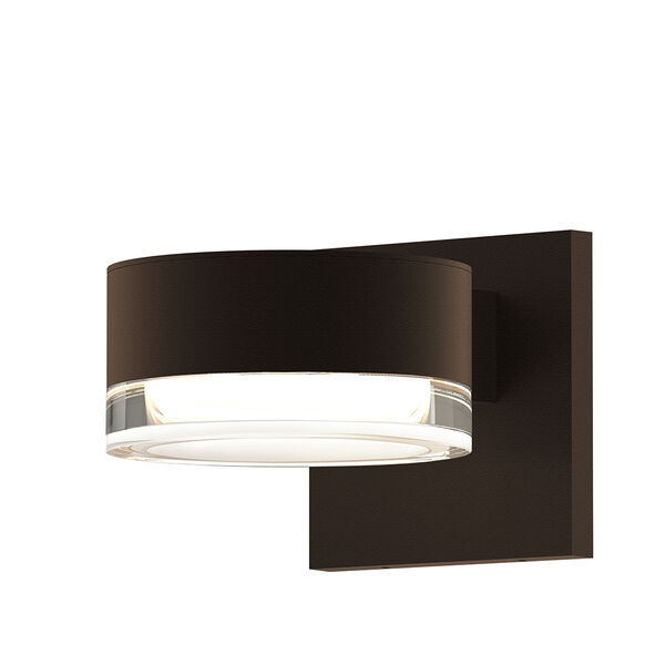 Inside-Out REALS Textured Bronze Downlight LED Wall Sconce with Clear Lens, image 1
