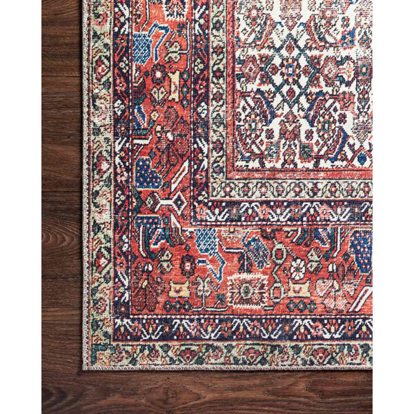 Layla Ivory and Brick Rectangular: 2 Ft. 6 In. x 9 Ft. 6 In. Area Rug, image 4