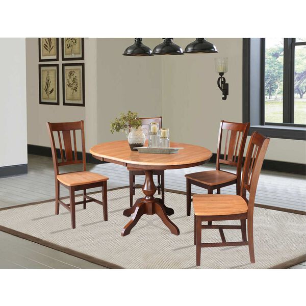 Cinnamon and Espresso Round Top Dining Table with Chairs, 5-Piece, image 2