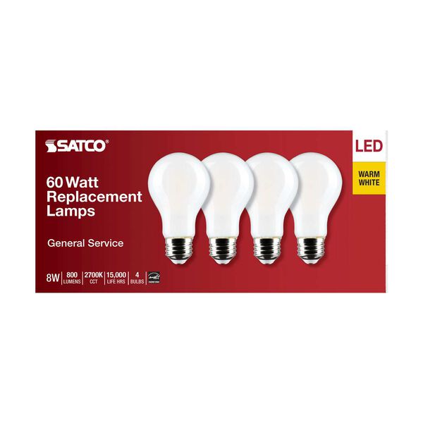 Soft White 2700K A19 LED Bulb, Set of Four, image 5